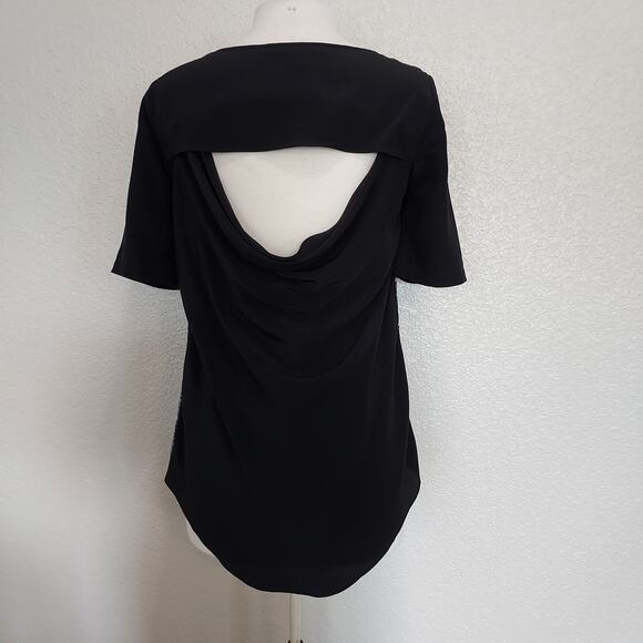 BCBG Maxazria Blue Short Sleeve Blouse - Picture 8 of 10